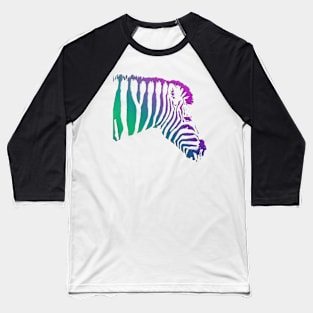 Colourful Zebra Baseball T-Shirt